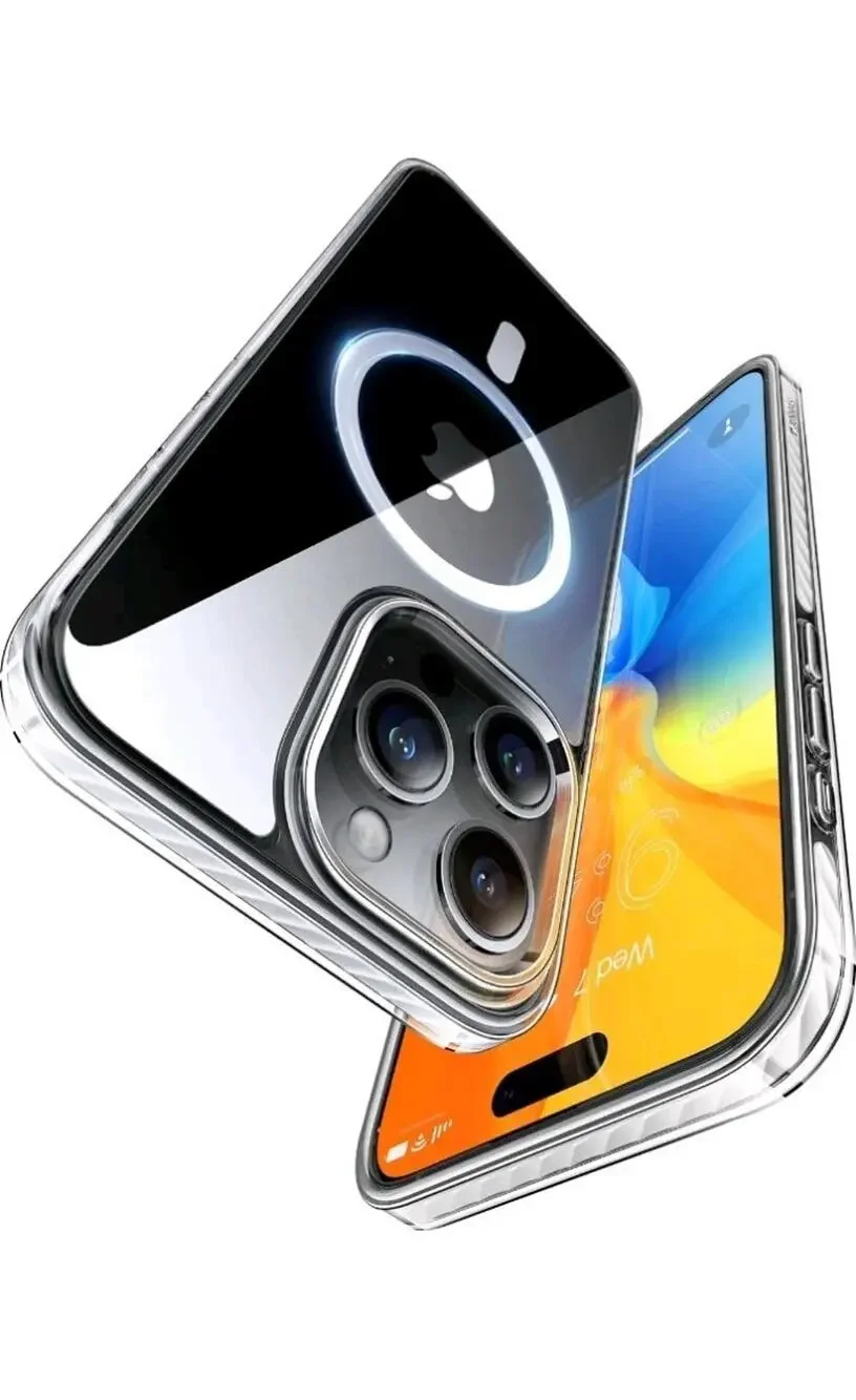 iPhone 15 Case 6.1 in Clear,Military Grade Drop Magnetic Shockproof Cell Torras